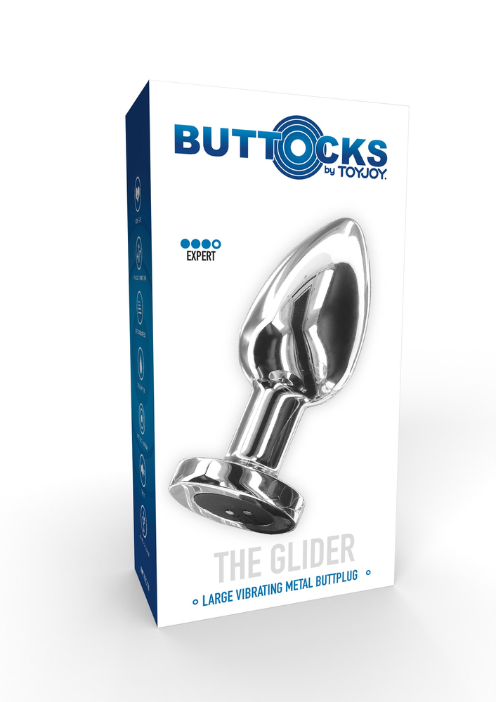 ToyJoy Buttocks Vibrating Metal Buttplug L SILVER - 2