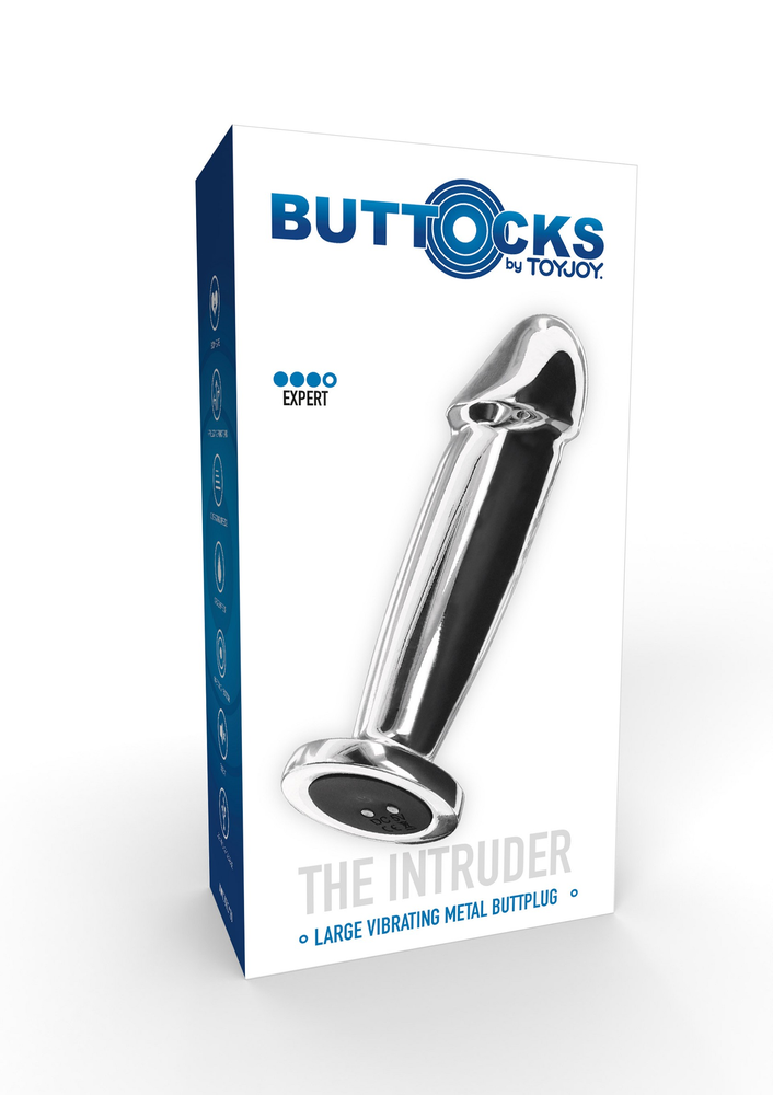 ToyJoy Buttocks Vibrating Metal Buttplug SILVER - 1