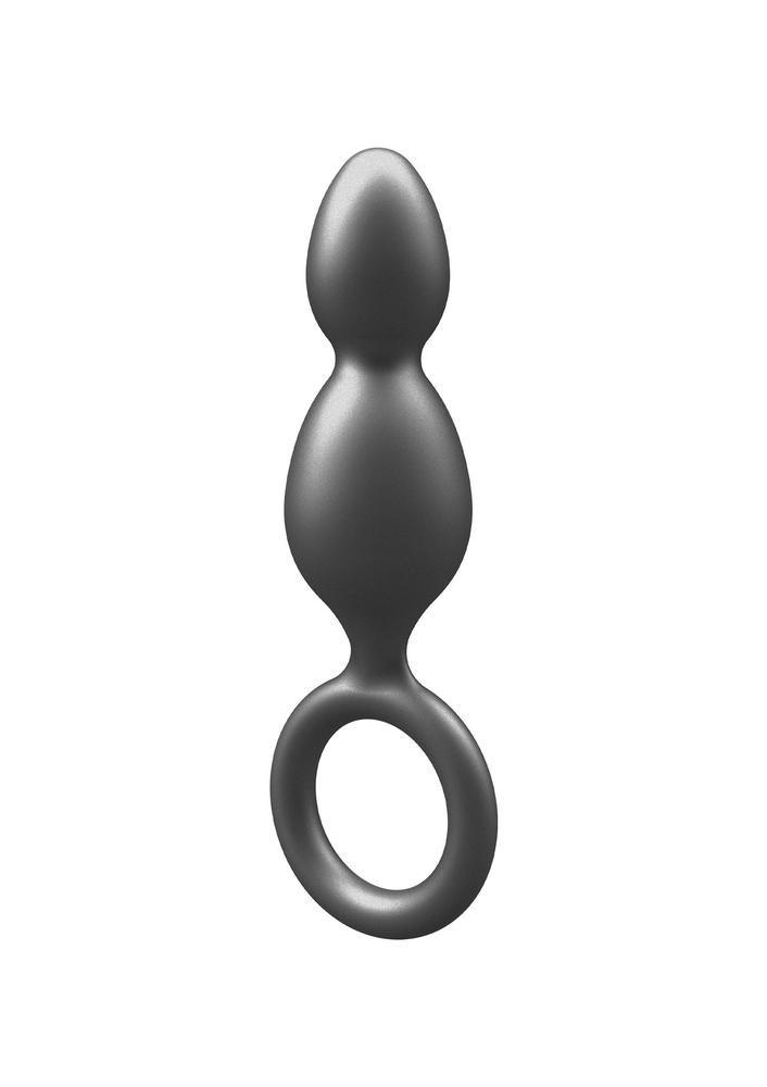 ToyJoy Buttocks The Plugger 2-Balls Metallic Silicone Plug GREY - 5