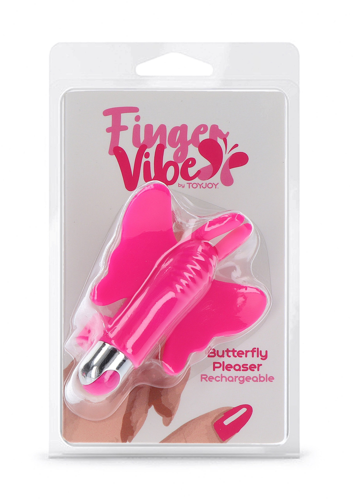 ToyJoy Finger Vibe Butterfly Pleaser Rechargeable PINK - 4