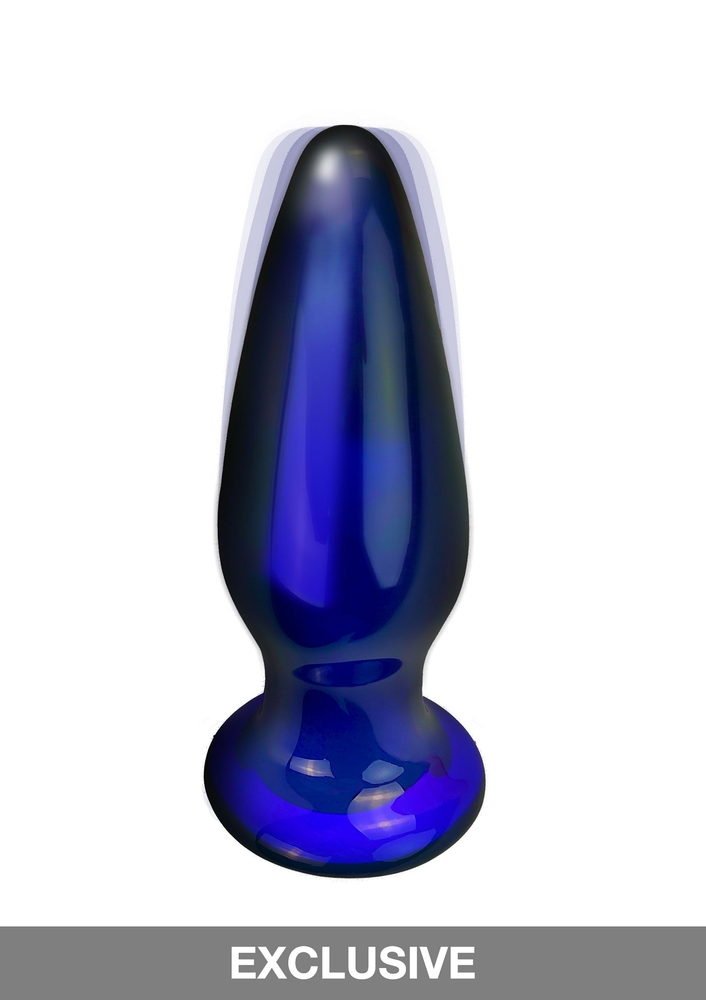 ToyJoy Buttocks Shining Vibrating Glass Plug BLUE - 1