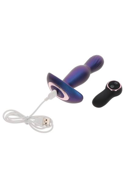 ToyJoy Buttocks The Stout Inflating Vibrating Plug BLUE - 4