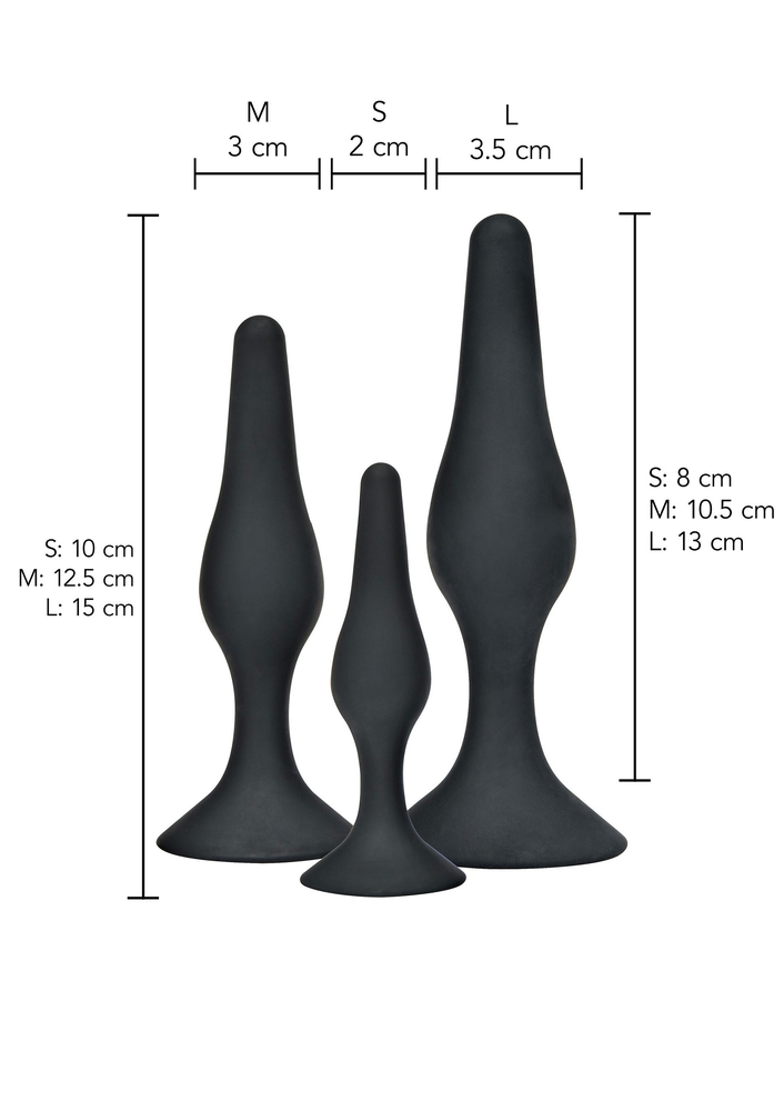 ToyJoy Anal Play Curvy Companions Kit 3pcs BLACK - 5