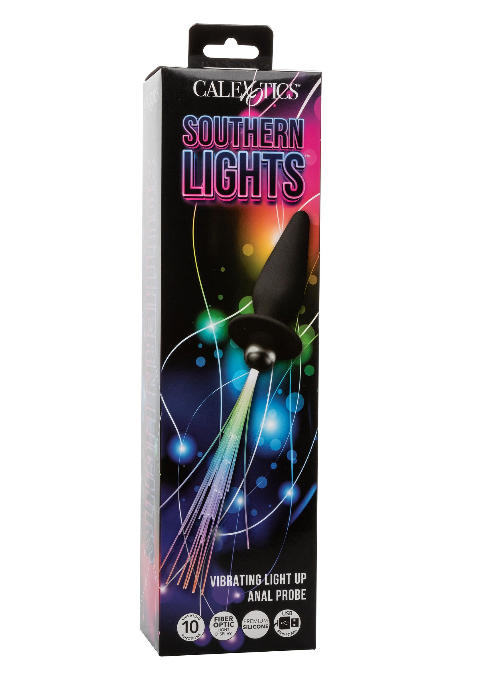 CalExotics Southern Lights Vibrating Light Up Anal Probe BLACK - 4