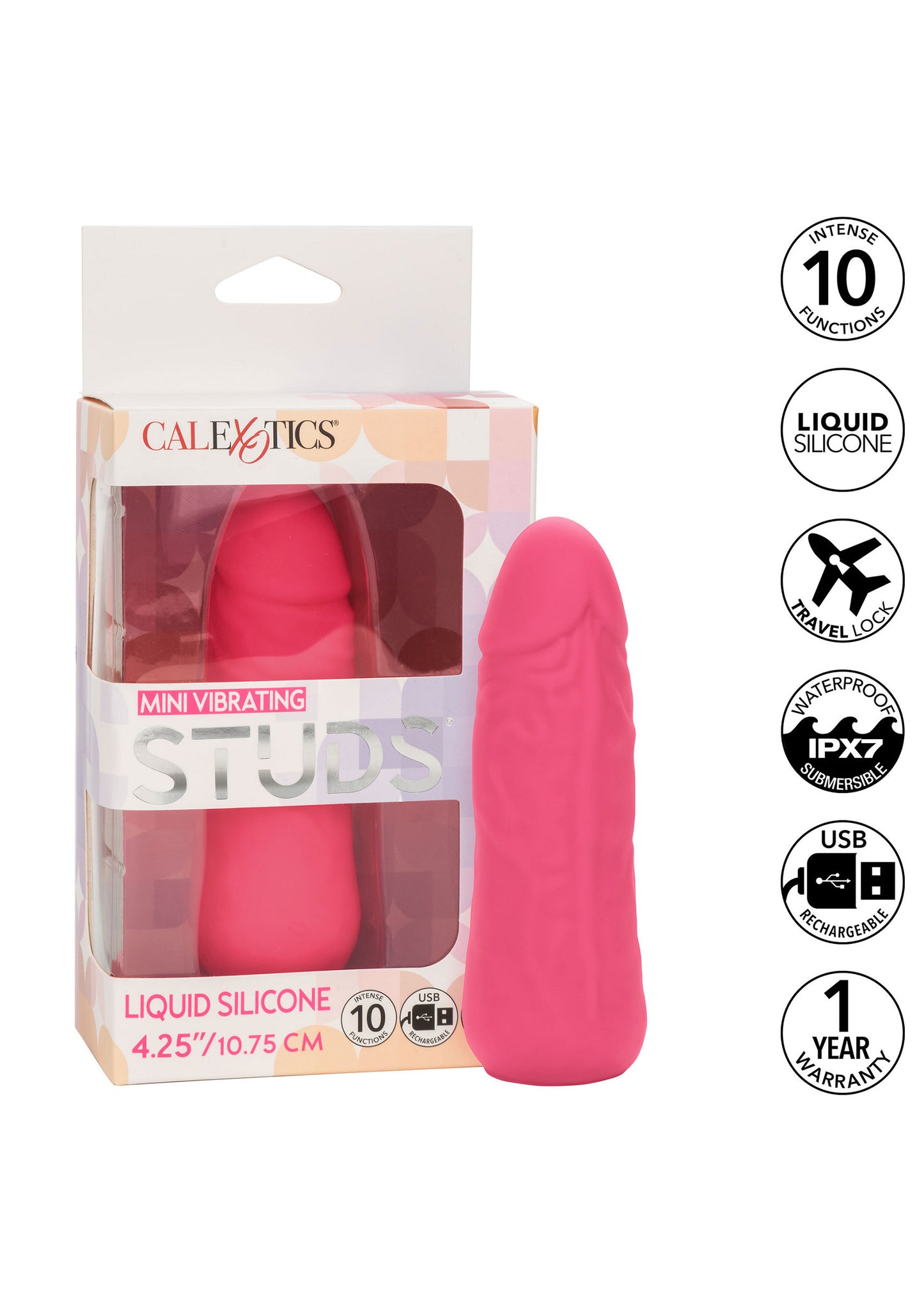 CalExotics Stud Mini Vibrating Studs PINK - 0