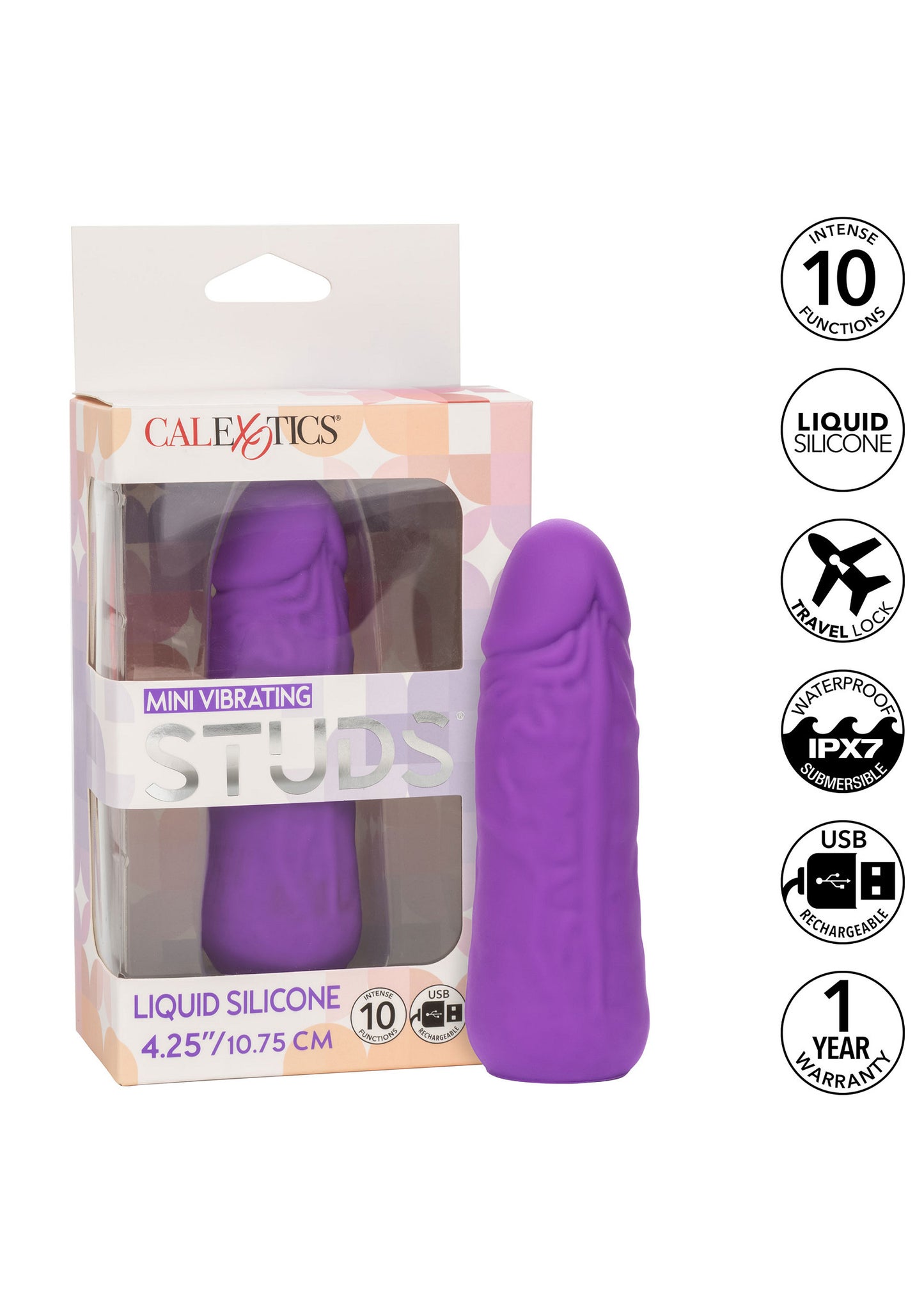 CalExotics Stud Mini Vibrating Studs PURPLE - 3