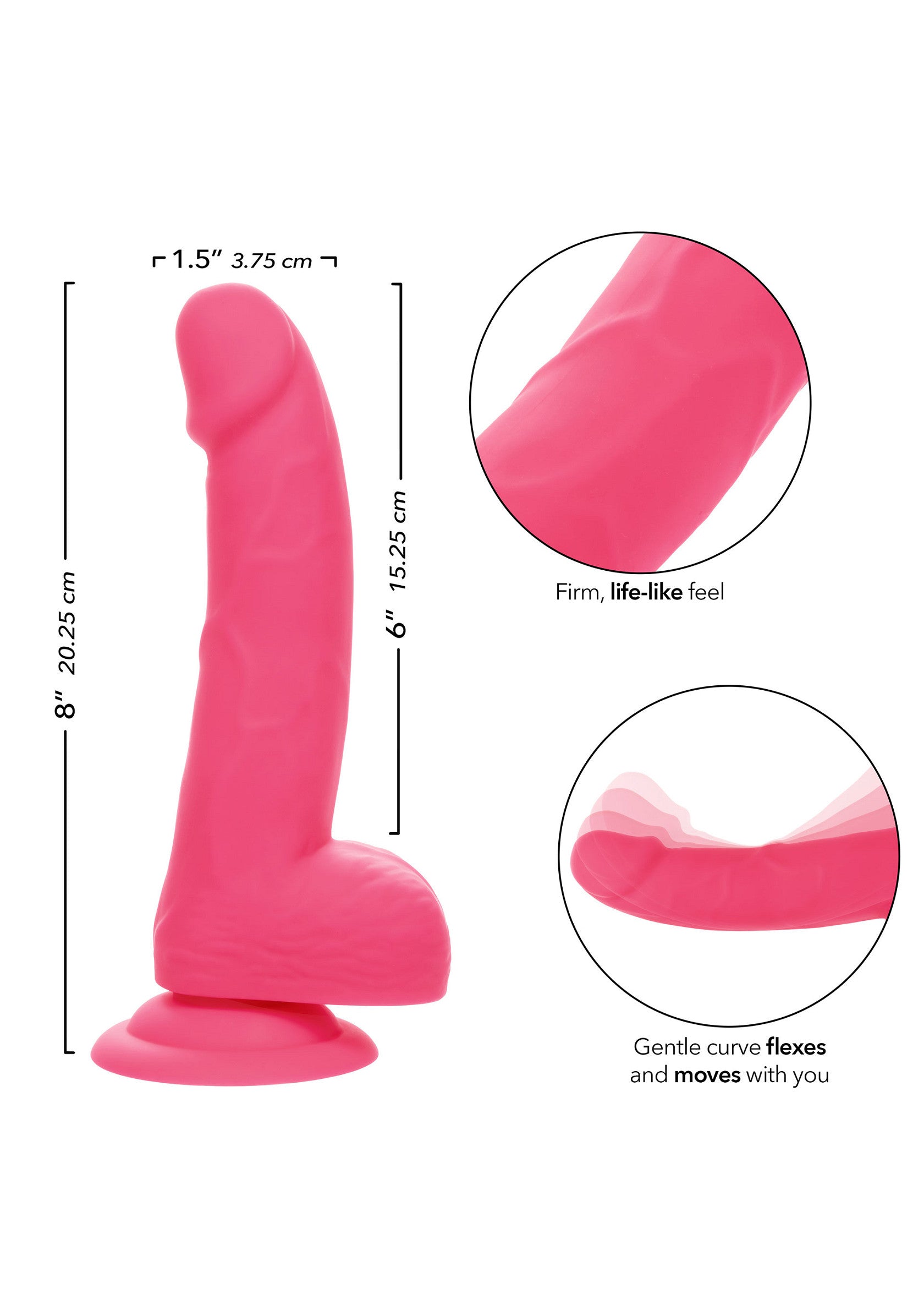 CalExotics Stud Neon Silicone Studs 6'/15.25 cm PINK - 4