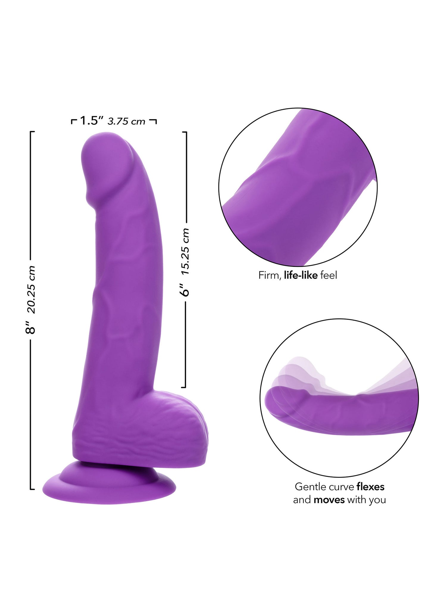 CalExotics Stud Neon Silicone Studs 6'/15.25 cm PURPLE - 5