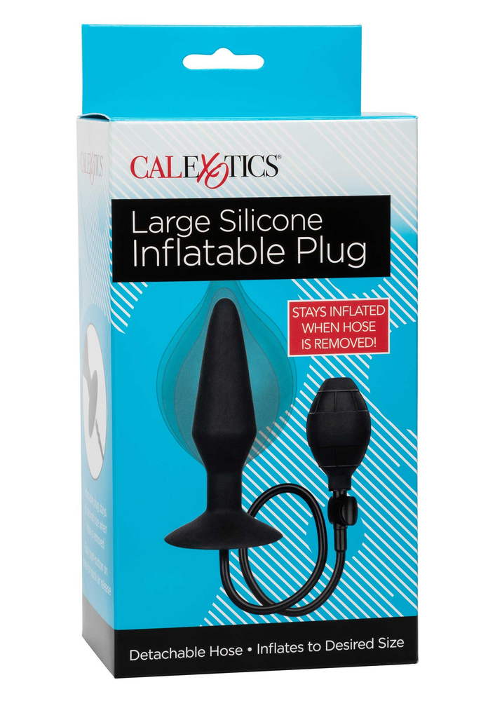 CalExotics Large Silicone Inflatable Plug BLACK - 6