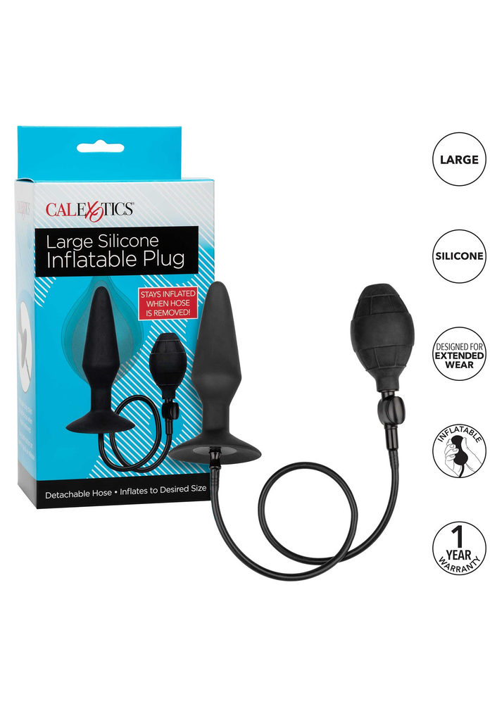 CalExotics Large Silicone Inflatable Plug BLACK - 2