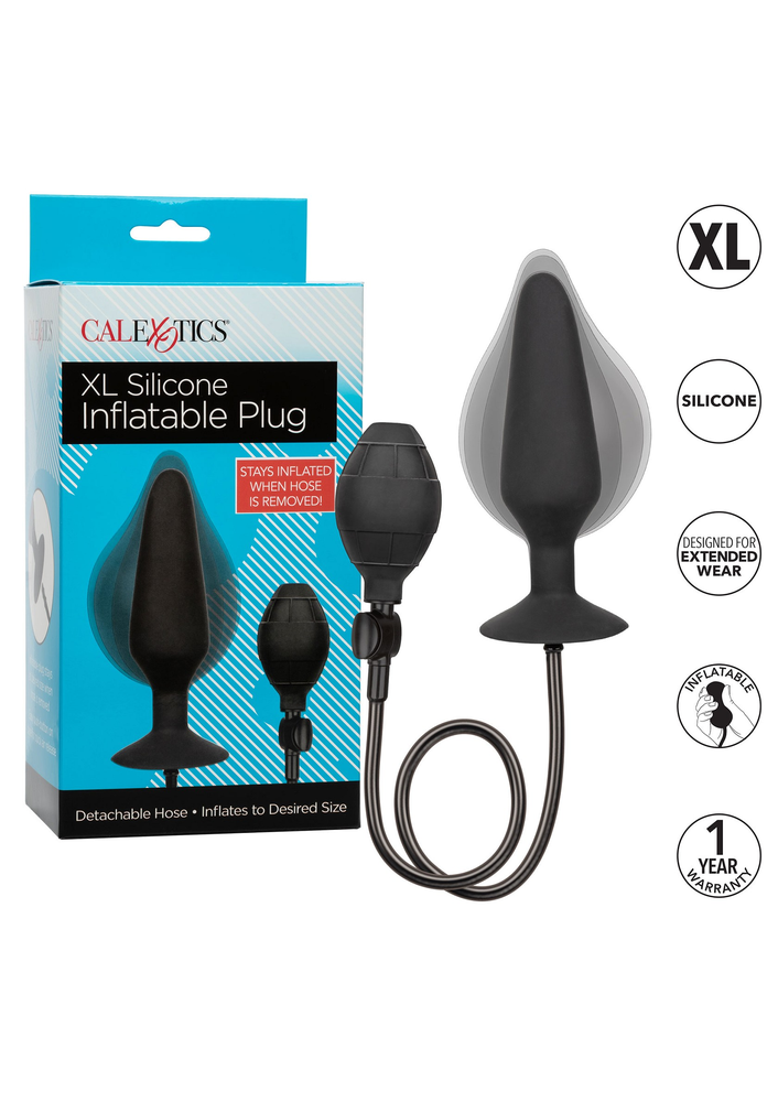 CalExotics XL Silicone Inflatable Plug BLACK - 1