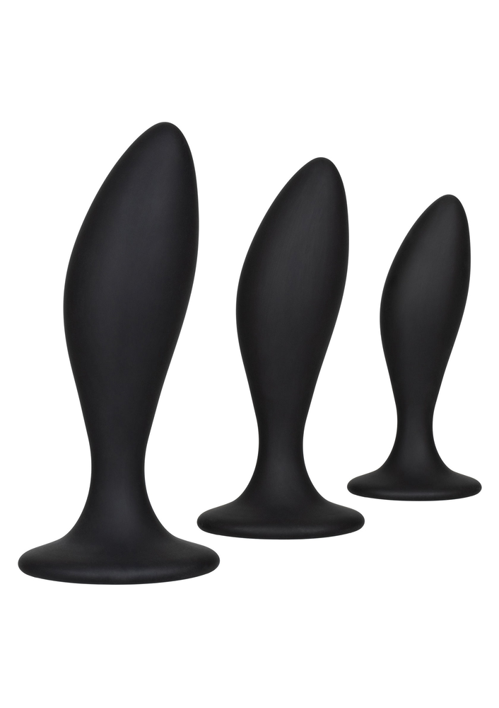 CalExotics Silicone Anal Curve Kit BLACK - 10