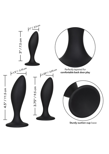 CalExotics Silicone Anal Curve Kit BLACK - 6