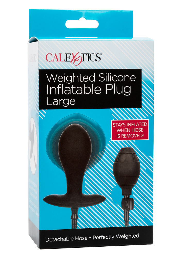 CalExotics Weighted Silicone Inflatable Plug Large BLACK - 13