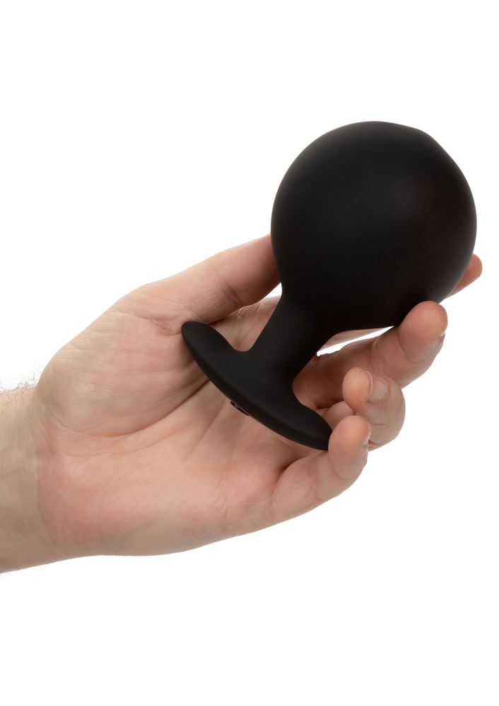 CalExotics Weighted Silicone Inflatable Plug Large BLACK - 2