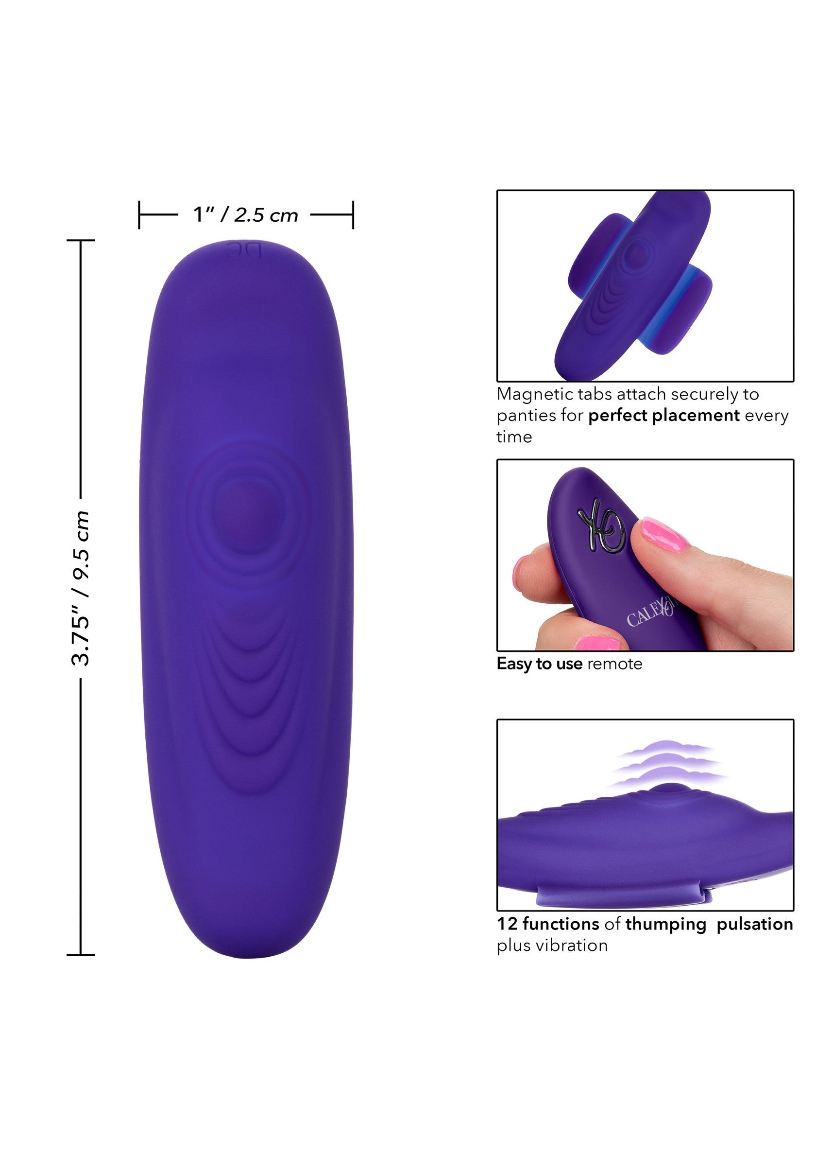 CalExotics Lock-N-Play Remote Pulsating Panty Teaser PURPLE - 7