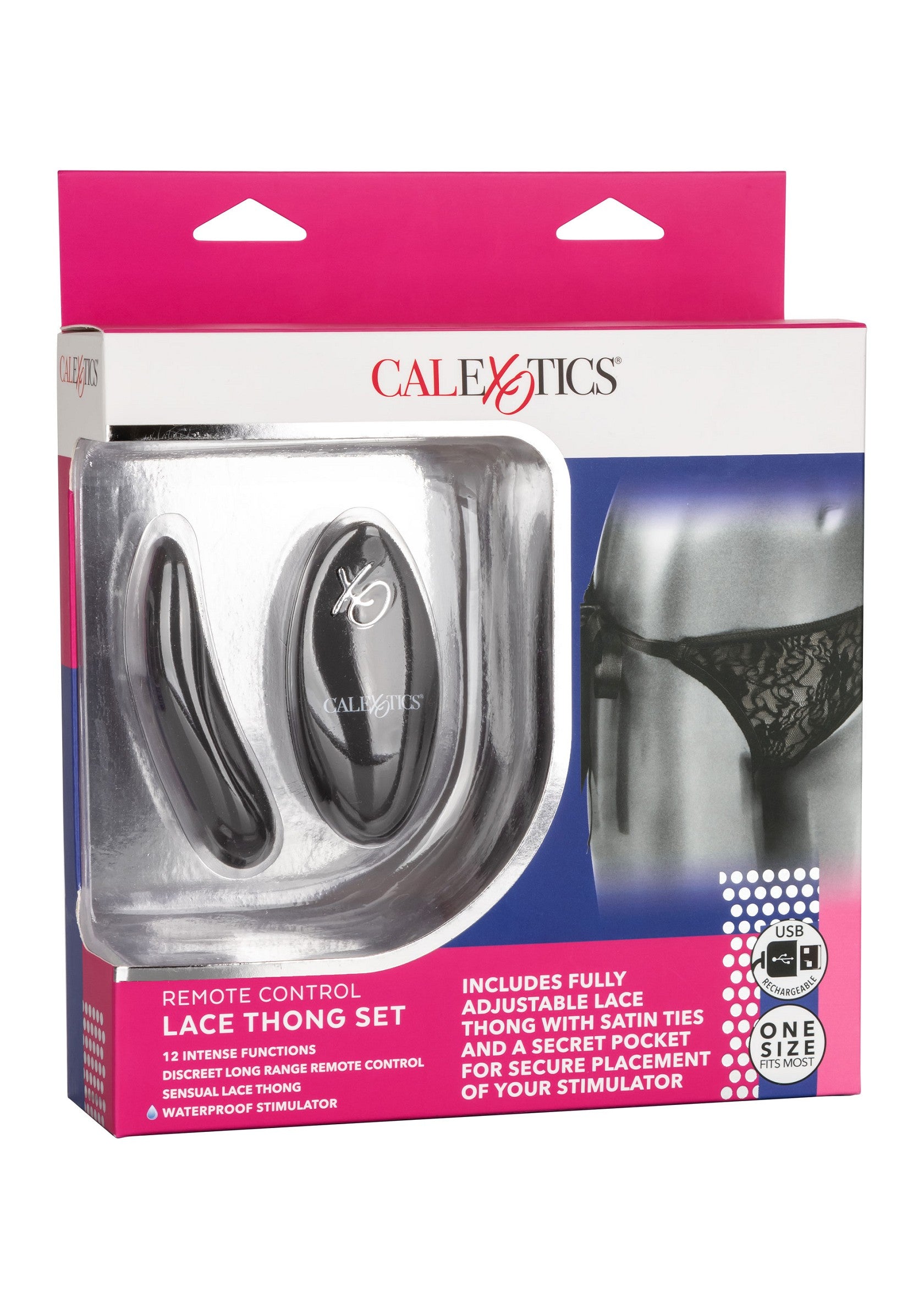 CalExotics Remote Control Lace Thong Set BLACK - 3