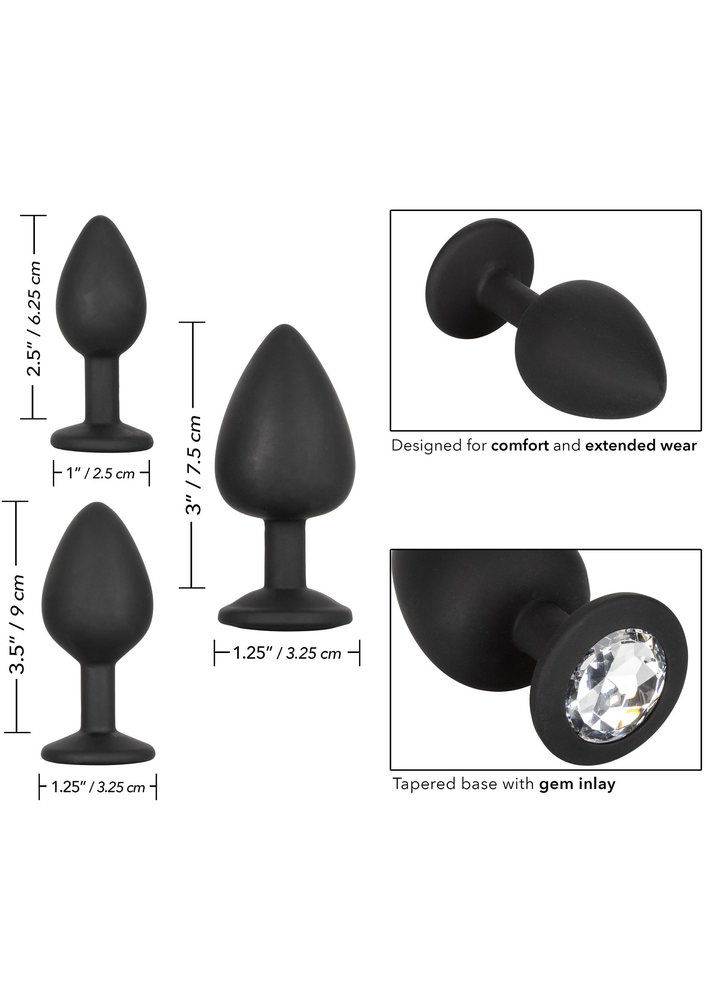 CalExotics Silicone Gem Anal Kit BLACK - 3