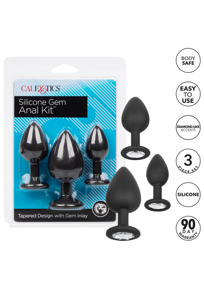 CalExotics Silicone Gem Anal Kit BLACK - 12