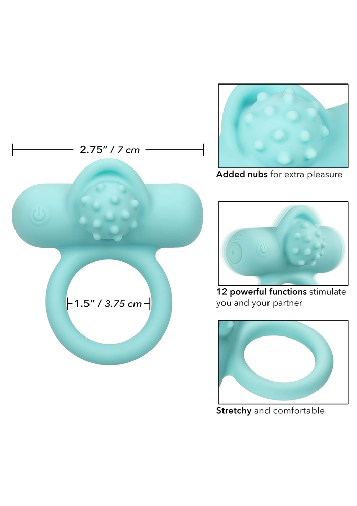 CalExotics Silicone Rechargeable Nubby Lover’s Delight AQUA - 5