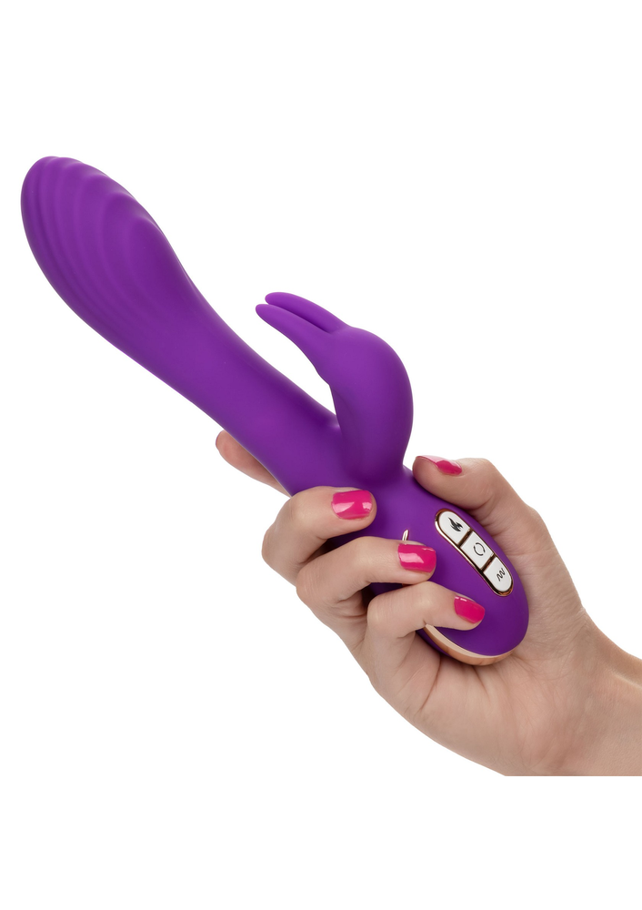 CalExotics Jack Rabbit Signature Heated Silicone Rotating 'G' Rabbit PURPLE - 10