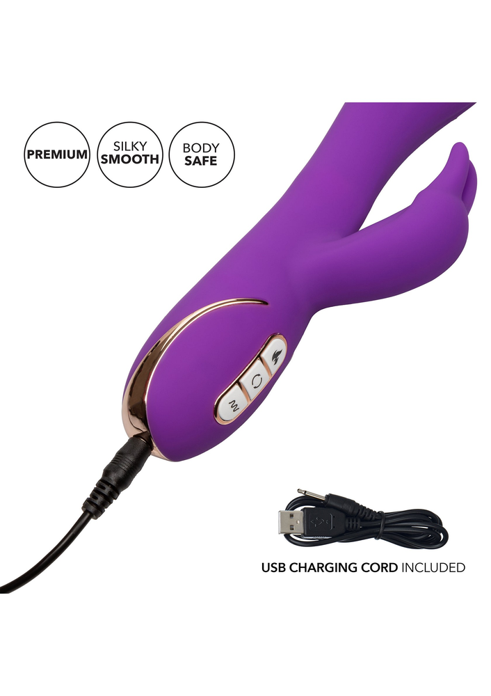 CalExotics Jack Rabbit Signature Heated Silicone Rotating 'G' Rabbit PURPLE - 8