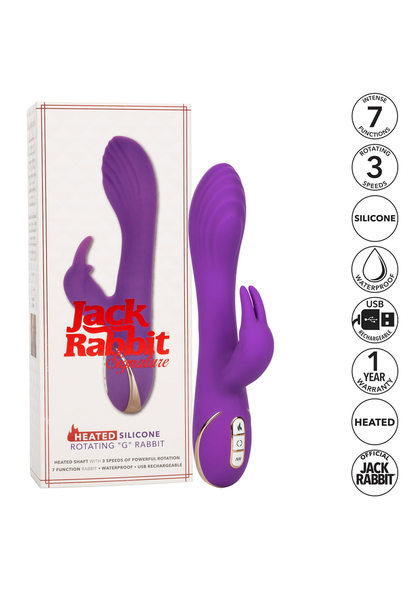 CalExotics Jack Rabbit Signature Heated Silicone Rotating 'G' Rabbit PURPLE - 1