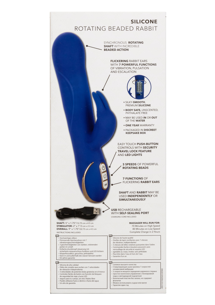 CalExotics Jack Rabbit Signature Silicone Rotating Beaded Rabbit BLUE - 2