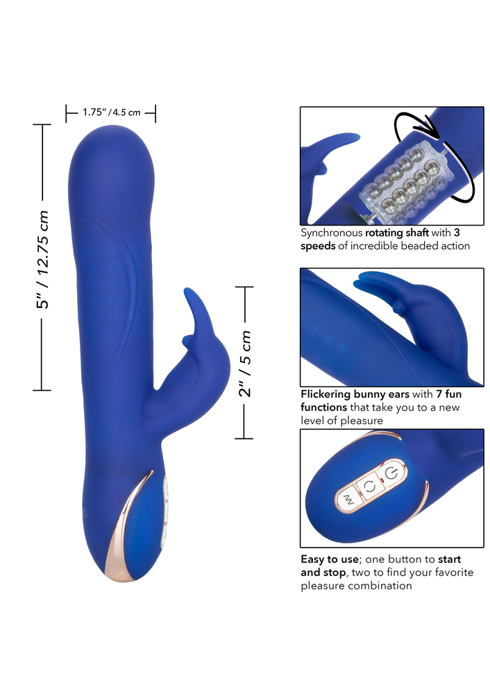 CalExotics Jack Rabbit Signature Silicone Rotating Beaded Rabbit BLUE - 7