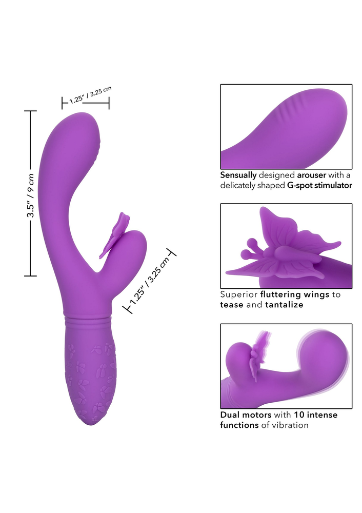 CalExotics Rechargeable Butterfly Kiss Flutter PURPLE - 1