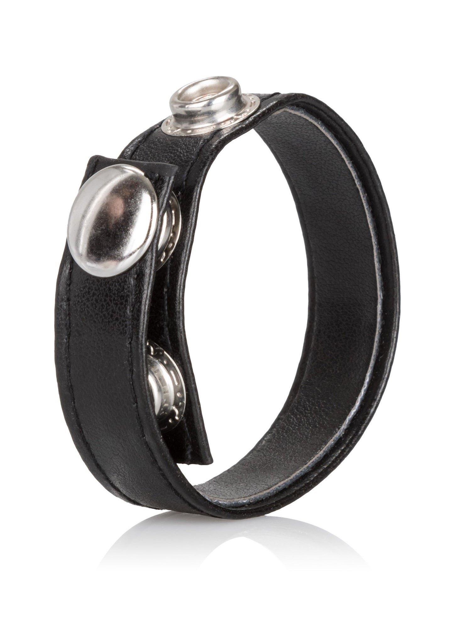 CalExotics Leather 3-Snap Ring BLACK - 4