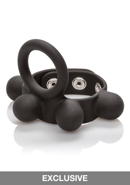 CalExotics Silicone Medium Weighted C-Ring Ball Stretcher BLACK - 3