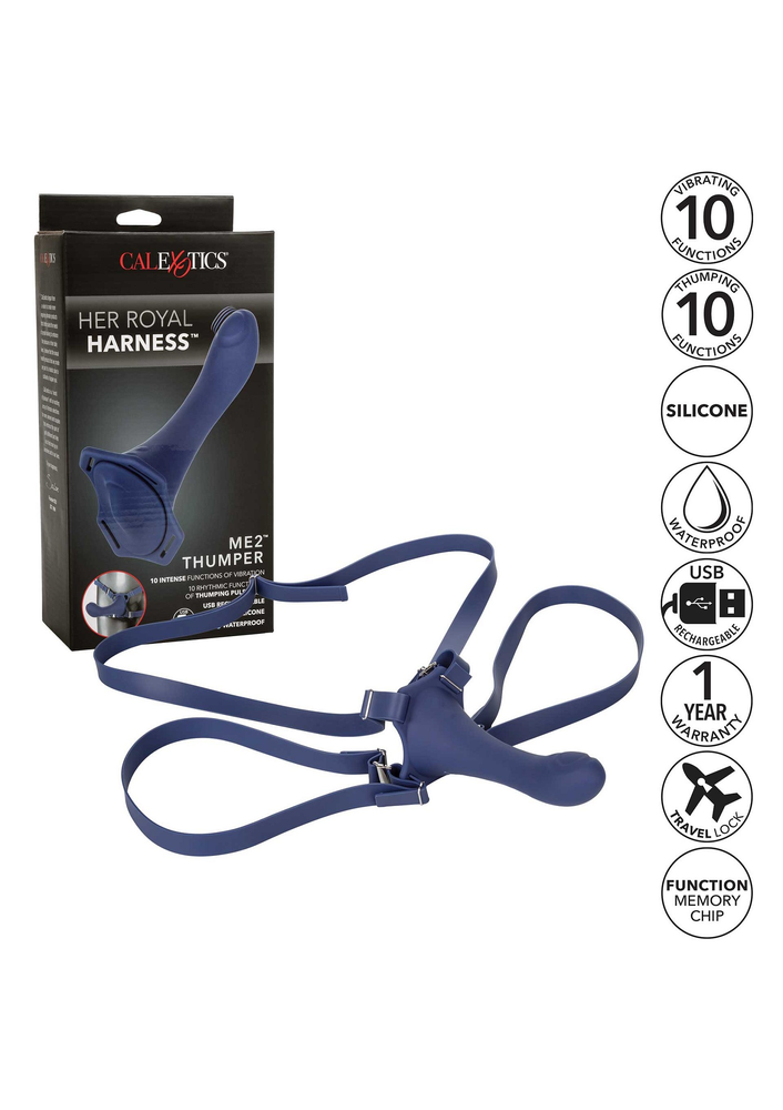 CalExotics Her Royal Harness ME2 Thumper BLUE - 7