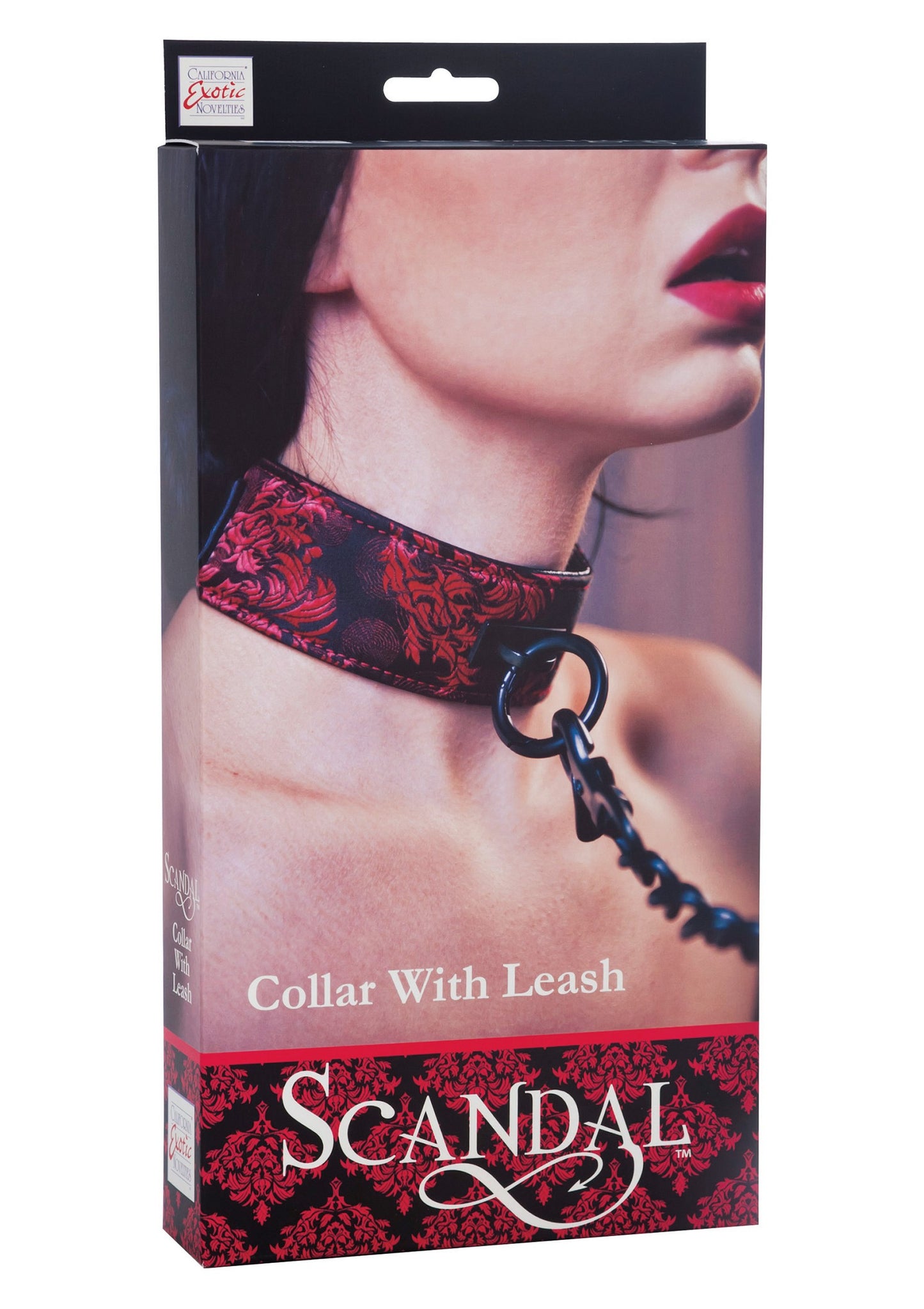 CalExotics Scandal Collar with Leash BLACK - 2