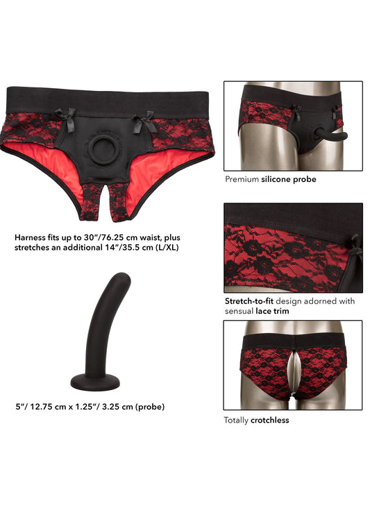 CalExotics Scandal Crotchless Pegging Panty Set L/XL