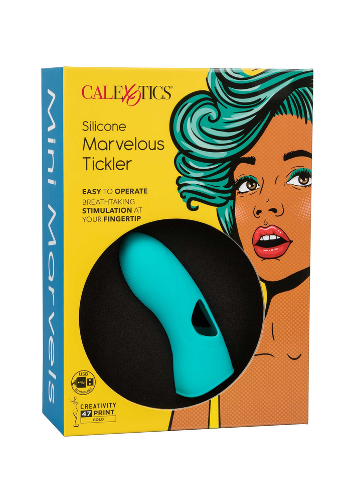 CalExotics Mini Marvels Silicone Marvelous Tickler AQUA - 2