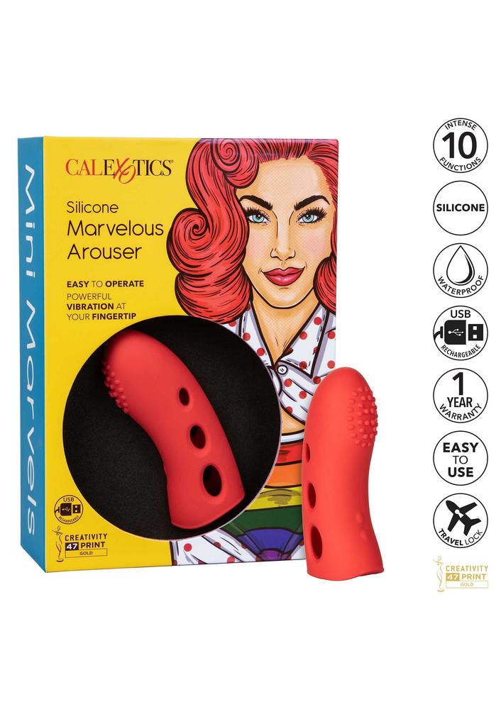 CalExotics Mini Marvels Silicone Marvelous Arouser RED - 0