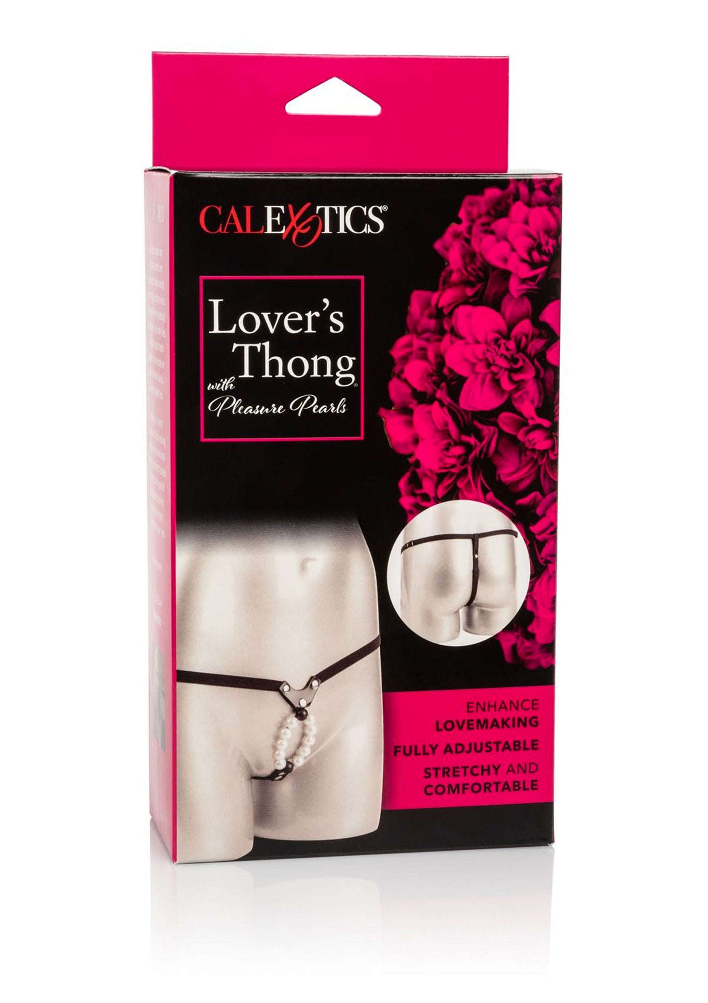 CalExotics Lover's Thong with Pleasure Pearls BLACK - 0