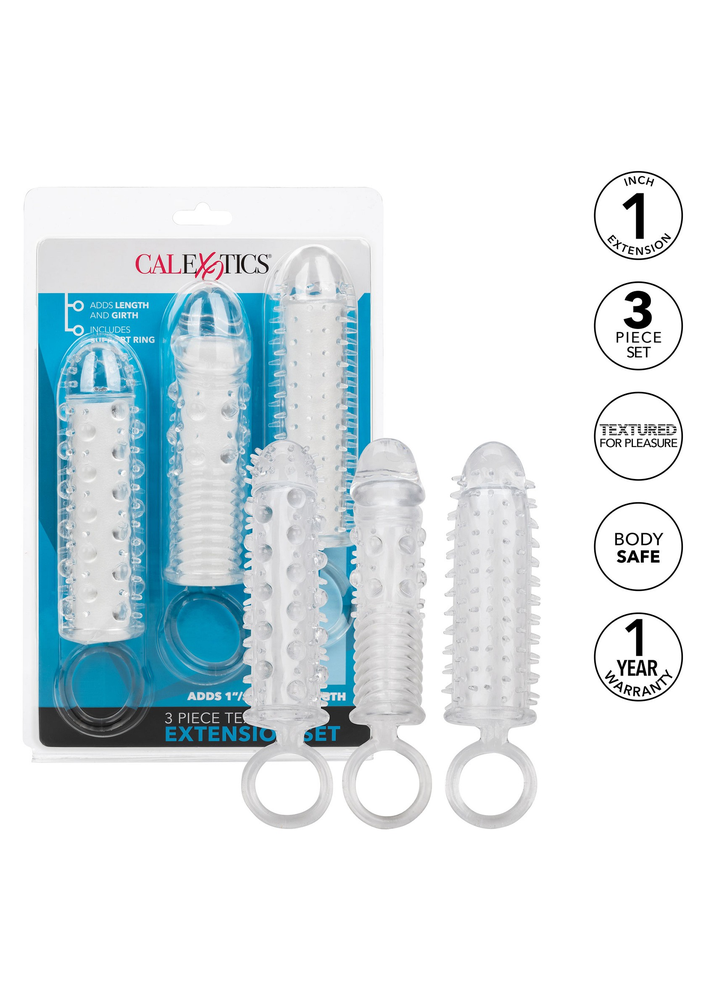 CalExotics 3 Piece Textured Extension Set TRANSPA - 2