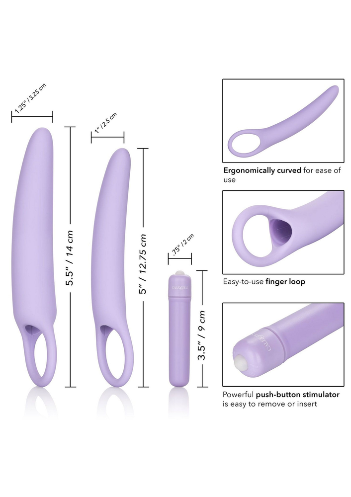 CalExotics Dr. Laura Berman Isabelle Set of 2 Vibrating Silicone Dilators PURPLE - 3