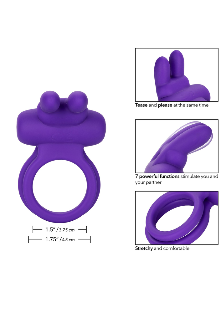 CalExotics Silicone Rechargeable Dual Rockin’ Rabbit Enhancer PURPLE - 2