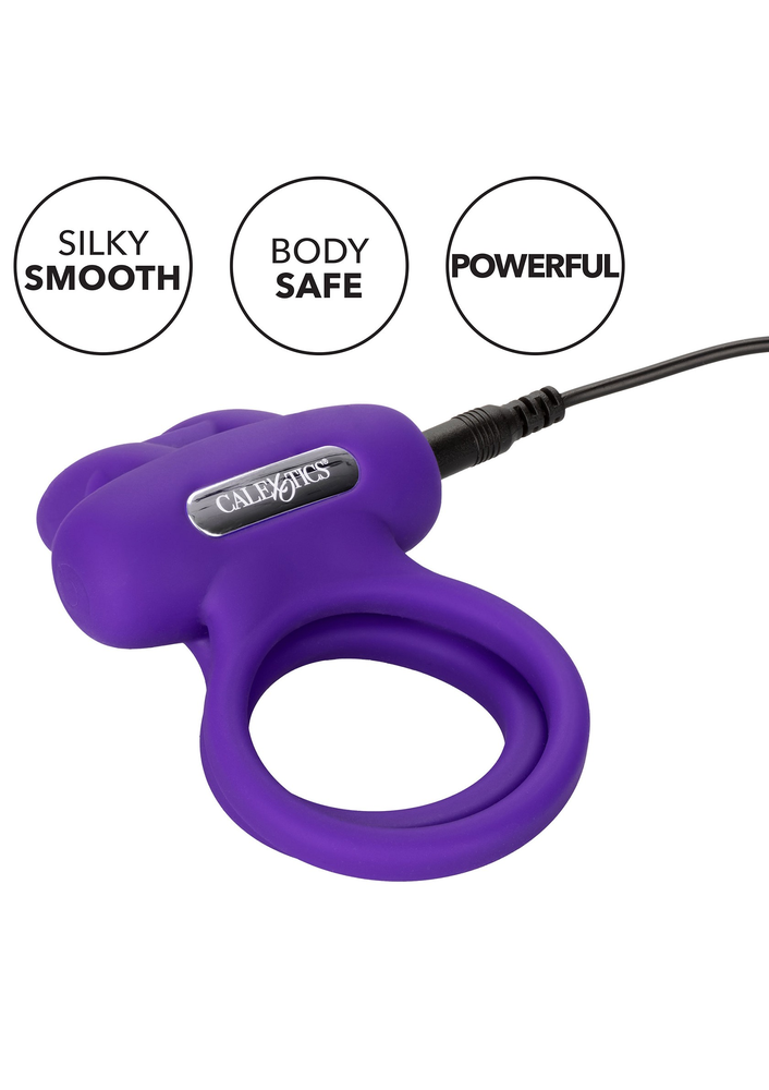 CalExotics Silicone Rechargeable Dual Rockin’ Rabbit Enhancer PURPLE - 9