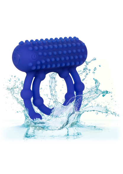 CalExotics Silicone Rechargeable 10 Bead Maximus Ring BLUE - 1