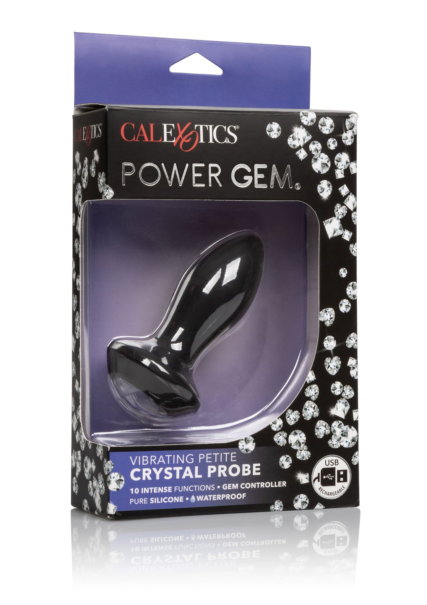 CalExotics Power Gem Vibrating Petite Crystal Probe BLACK - 9