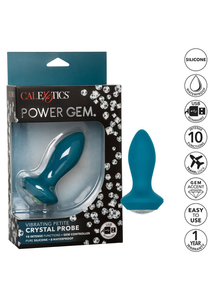 CalExotics Power Gem Vibrating Petite Crystal Probe BLUE - 7