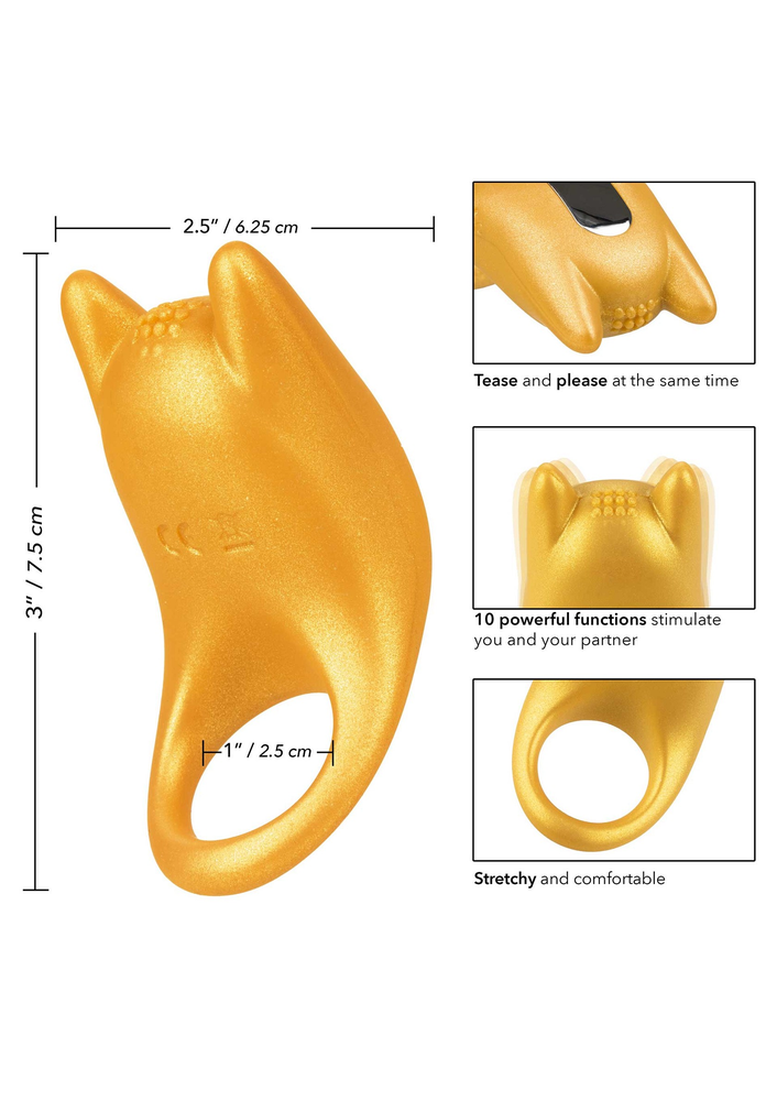 CalExotics Naughty Bits Horny AF Vibrating Cock Ring YELLOW - 2