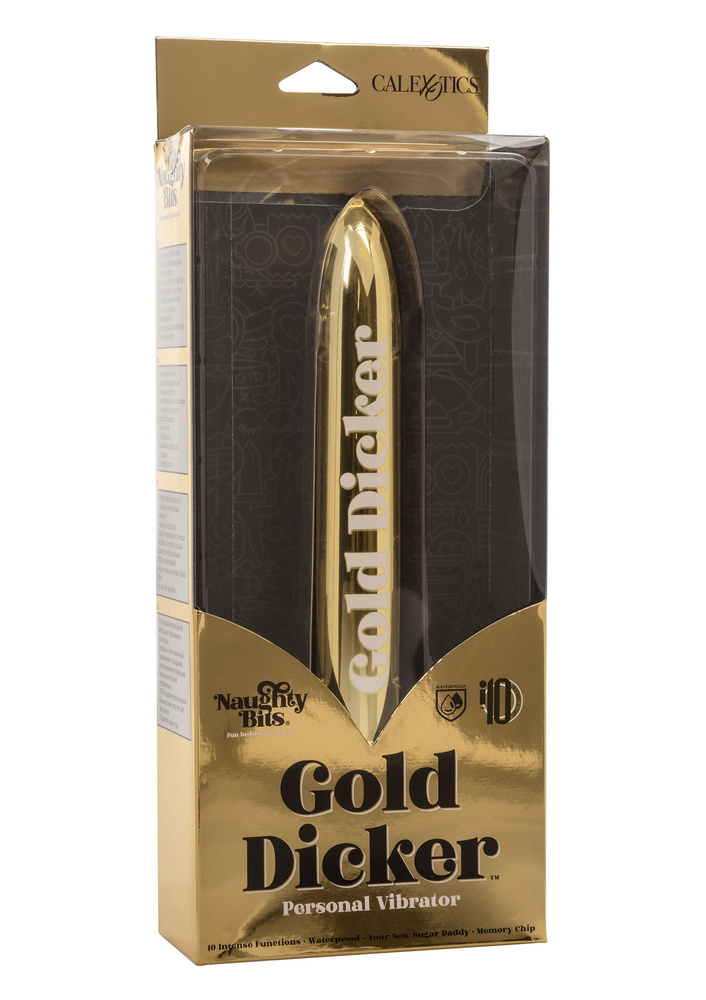 CalExotics Naughty Bits Gold Dicker Personal Vibrator GOLD - 1