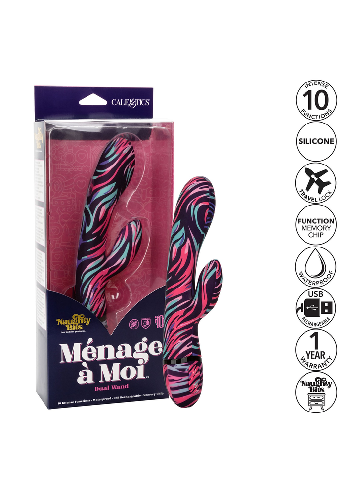 CalExotics Naughty Bits Ménage à Moi Dual Wand MULTICOLOR - 6