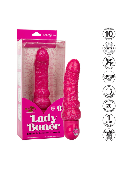 CalExotics Naughty Bits Lady Boner Bendable Personal Vibrator PINK - 2