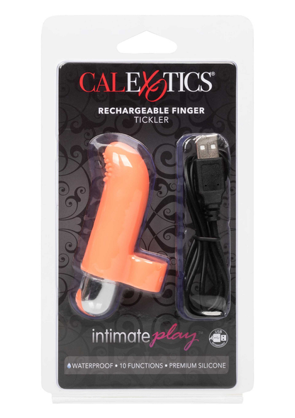 CalExotics Intimate Play Rechargeable Finger Tickler ORANGE - 6